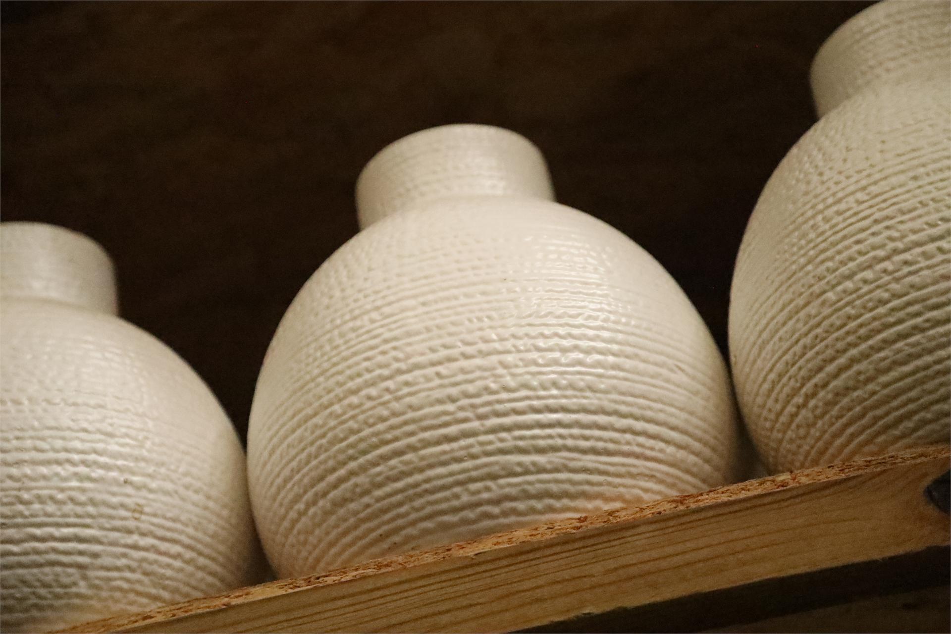 Decor vases on warehouse shelf