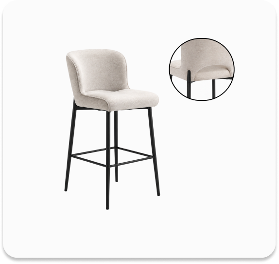Oat Meal Wing Back Cocktail Chair on a white background