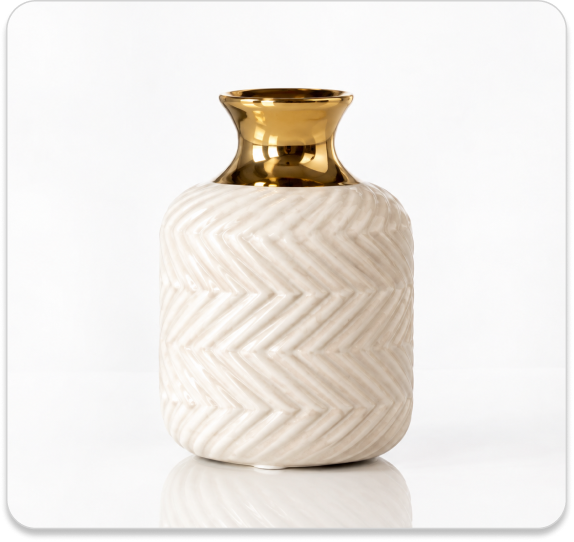 Bud Vase with Gold Top on a white background
